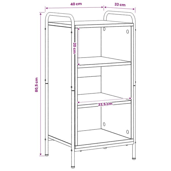 Sideboard Sonoma-ek 97 x 33 x 81 cm Konstruerat trä