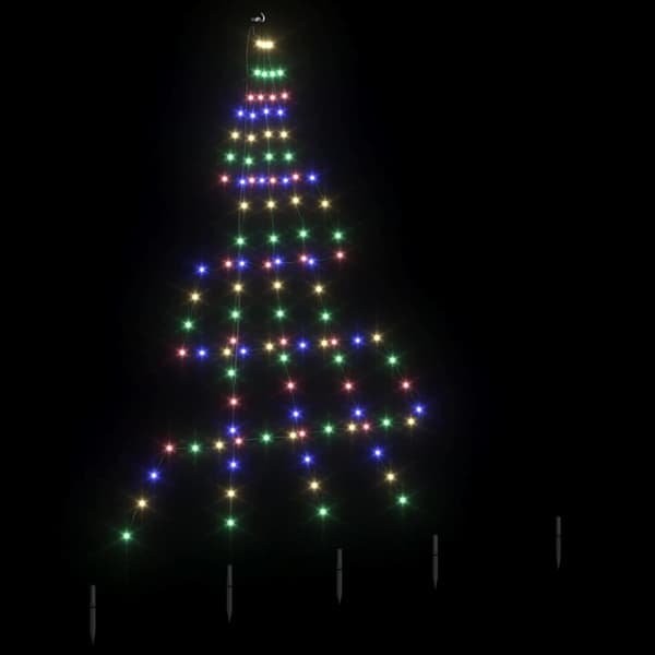 LED Julgran med markspikar Flerfärgsdesign 182 cm Metall