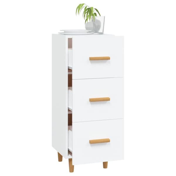 Skänk vit 34,5x34x90 cm konstruerat trä
