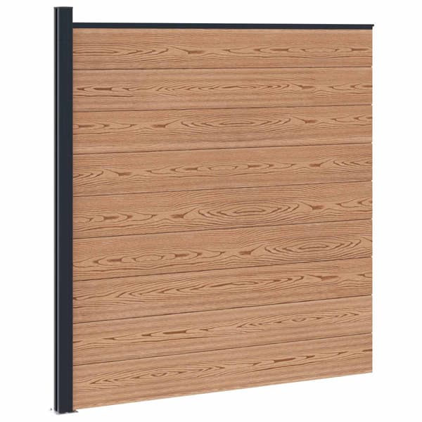 Stängselpanel WPC och aluminium Brun