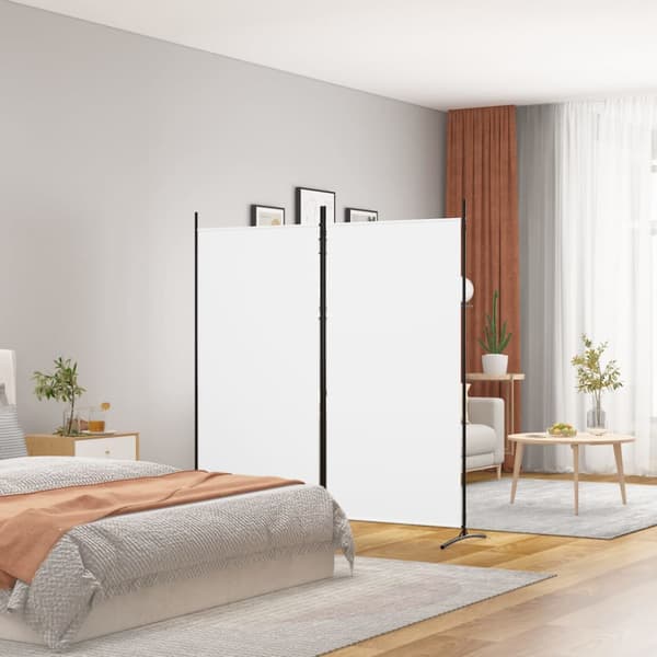 Rumsavdelare 2 panel vit 175x180 cm tyg