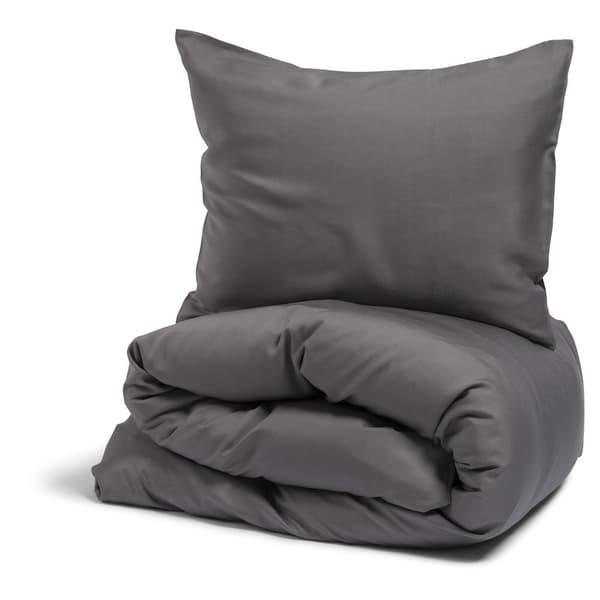 Bäddset Nottingham Percale Lyocell Mörkgrå 230 x 220
