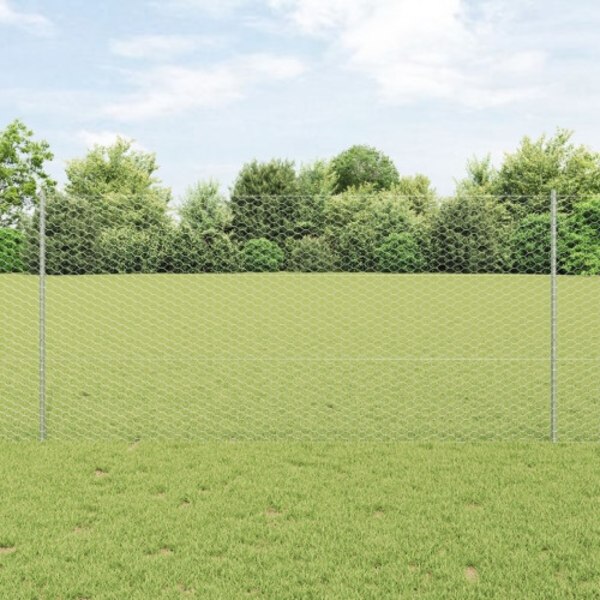Trädgårdsstängselset Set med 2 Galvaniserat stål 25 x 1.2 m