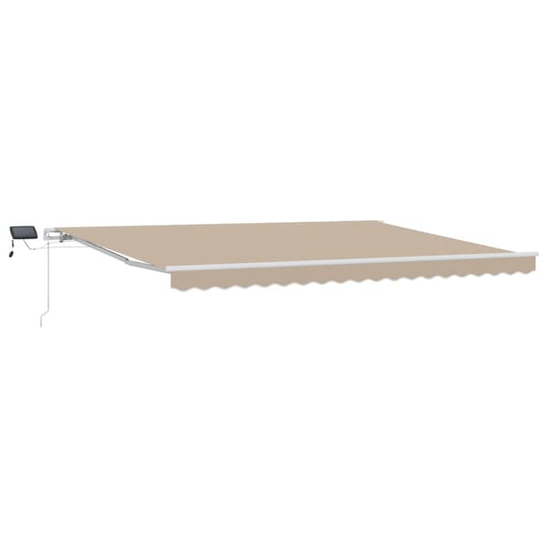 Utfällbar markis Beige 450 × 300 cm Tyger och Stål
