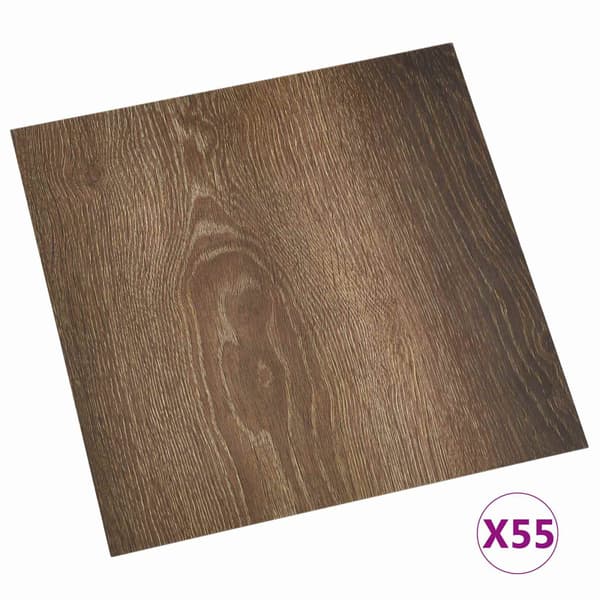 Golvplankor 55 pcs Brun 5,11 m² PVC