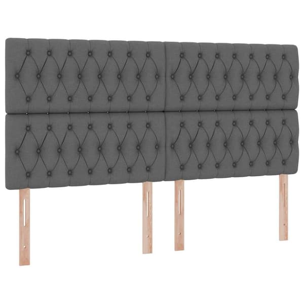 Förvaringssäng med LED med led Mörkgrå 160 x 200 cm Polyester