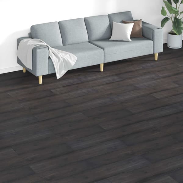 Golvplankor 18 pcs Mörkgrå 5,26 m² PVC