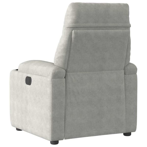Reclinerfåtölj ljusgrå mikrofibertyg