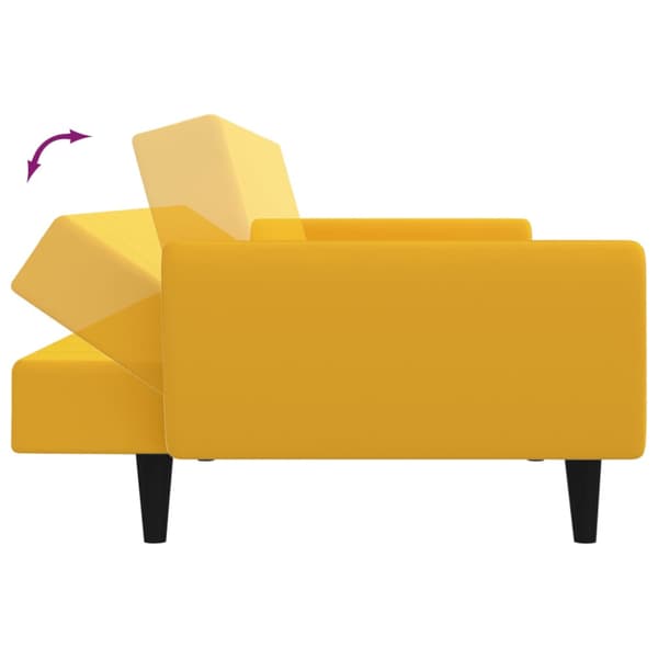Bäddsoffa 2-sits gul sammet