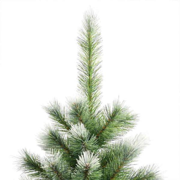 Künstlig Fällbar Julgran med Flockad Snö Grön och vit 210 cm