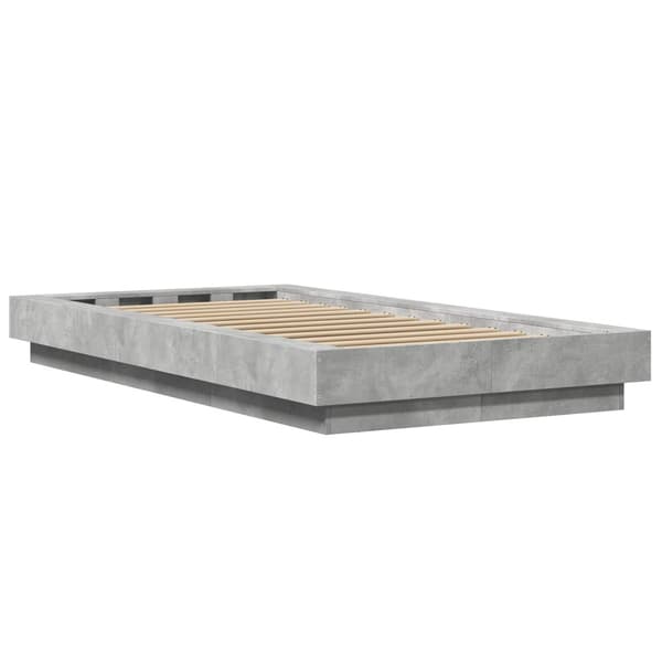 Golvsängsram Betonggrå 80 x 210 cm Konstruerat trä