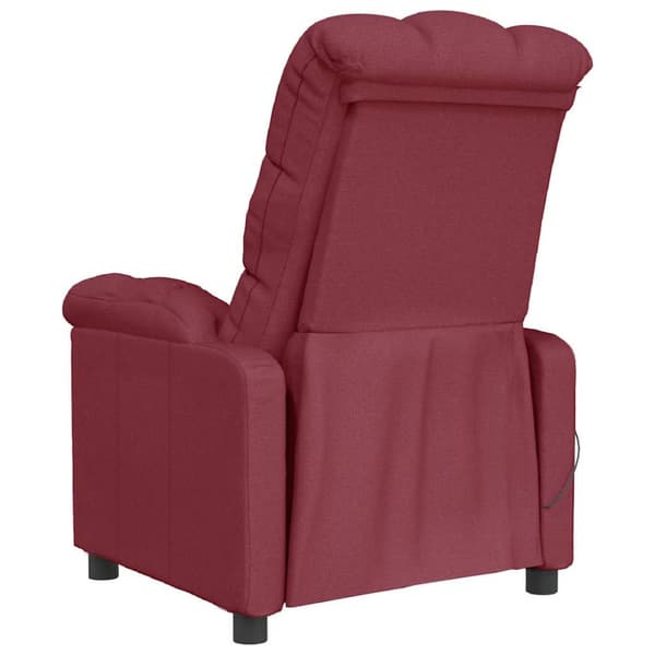 Massagefåtölj vinröd tyg
