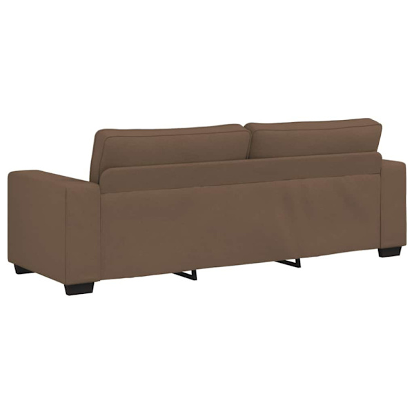 3-sitssoffa brun 220x77x82 cm tyg