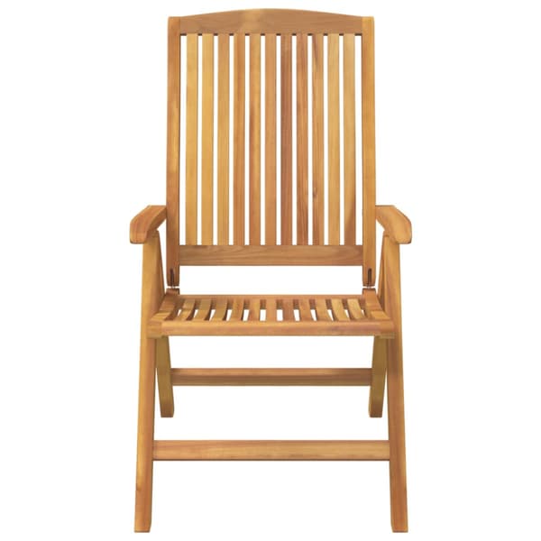 Fällbara fåtöljer med dynor, 4 st, massivt trä, teak