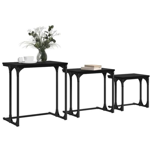 Nesting Kaffe Bord 3 pcs Svart ek Konstruerat trä