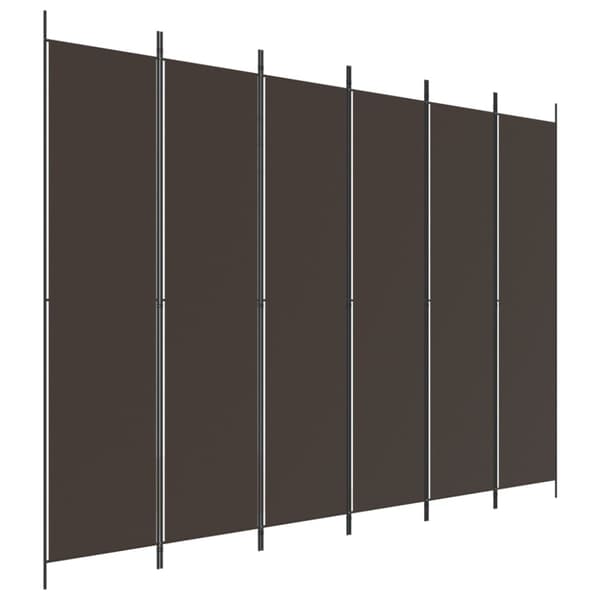 Rumsavdelare 6 paneler brun 300x220 cm tyg