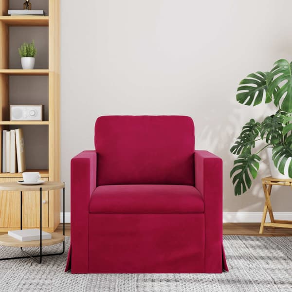 Soffa Vinröd 78 x 78 x 80 cm Sammet