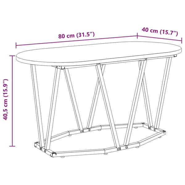 Kaffeebord Sonoma-ek 80 x 40 x 40.5 cm