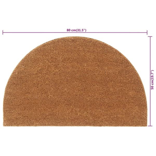 Dörrmatta naturlig halvrund 50x80 cm tuftad kokos