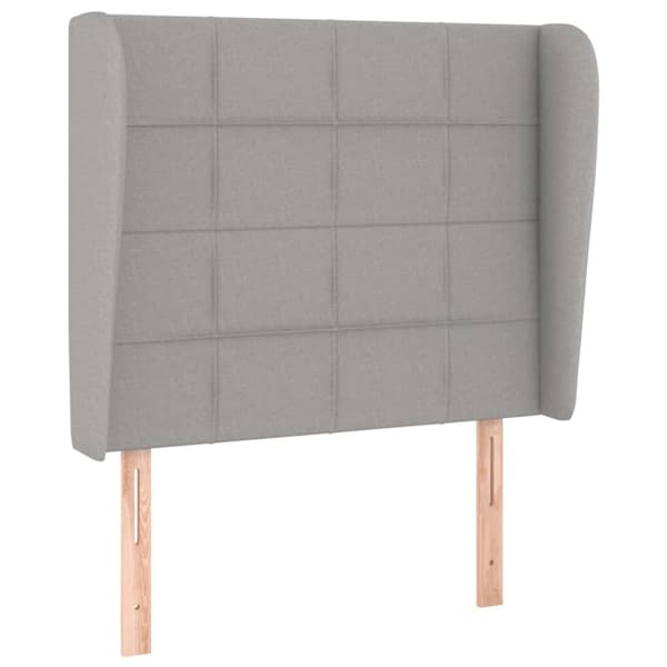 Ramsäng med madrass ljusgrå 100x200 cm tyg