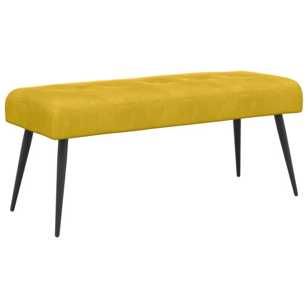Bänk med knappar Gul 110 x 40 x 46 cm Sammet