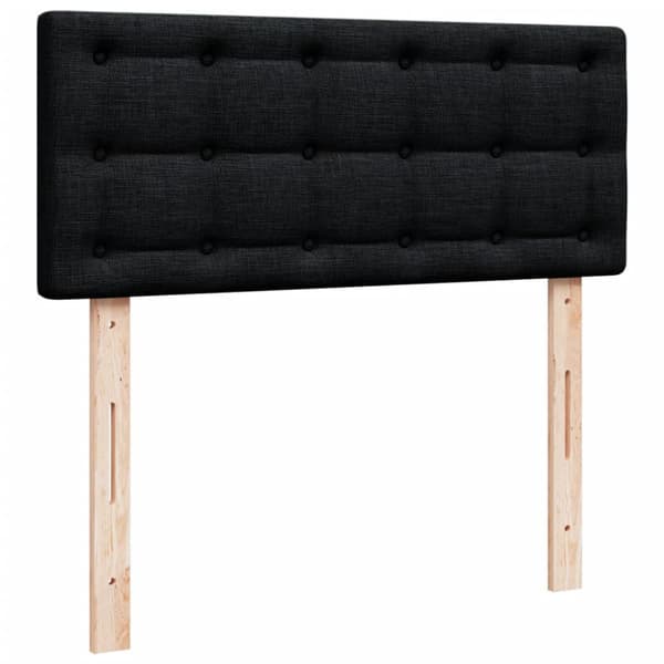 Ramsäng med madrass svart 120x190 cm tyg