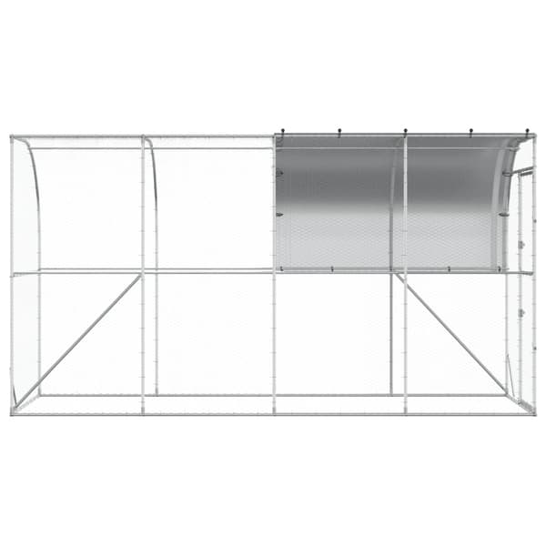 Hönshus mot Vägg Silver 400 x 100 x 215 cm Galvaniserat stål
