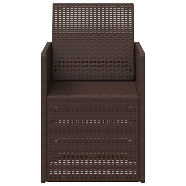 Trädgårdsmatstolar 2 pcs Brun PP