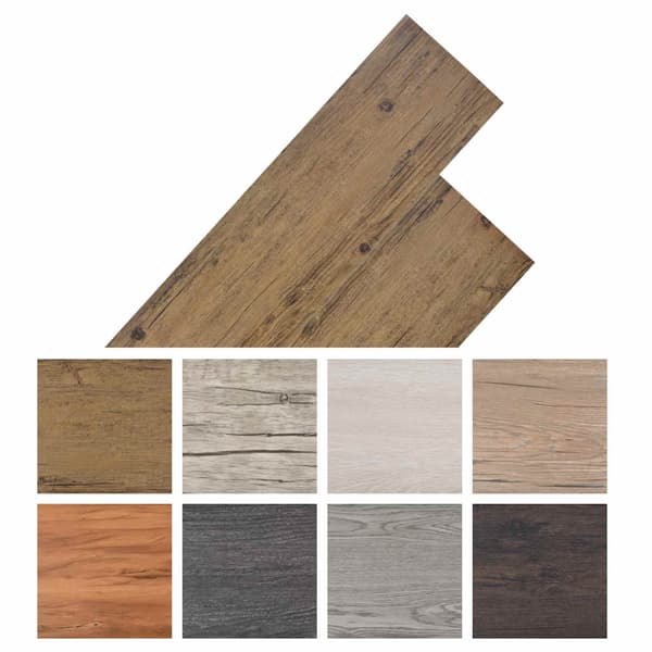Golvplankor Valnöt Brun 5,26 m² 18 st PVC
