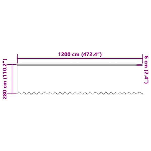 Spetsgardin med gardiner Vit 1200 x 280 cm Polyester