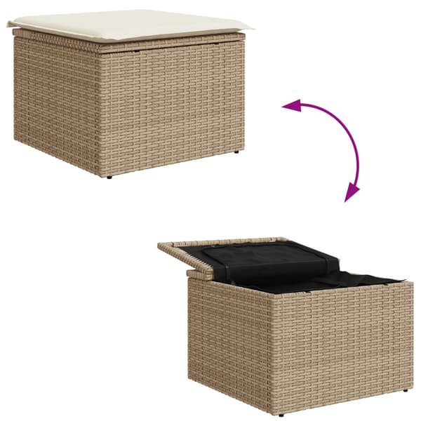 Soffset 6 st Beige och gräddfärgad konstrotting