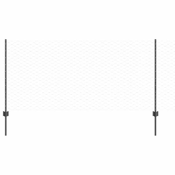 Stängsel med stolpe Grå 1 x 25 m Stål