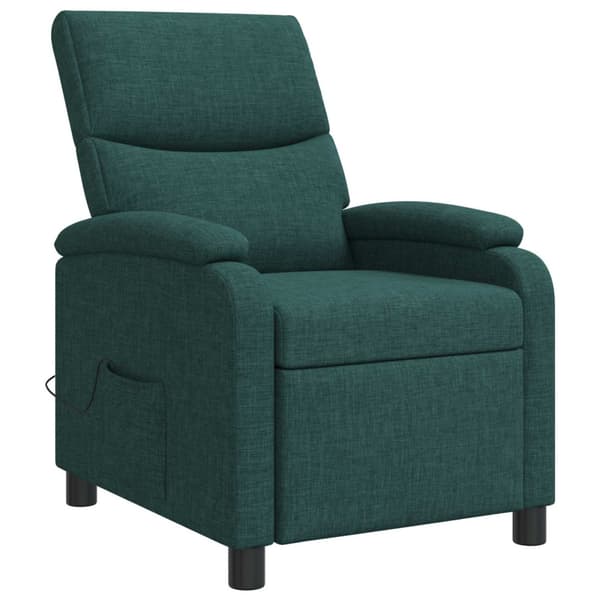 Massagefåtölj Mörkgrön Tyg
