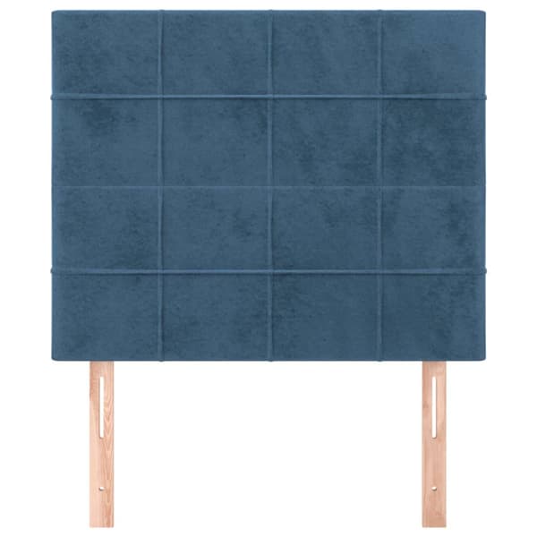 Sänggavel mörkblå 80x5x118/128 cm sammet