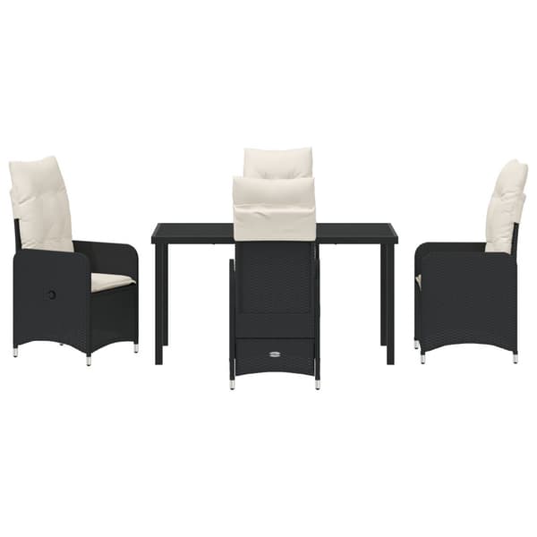Trädgårdsmöbelset 5 pcs Svart konstrotting