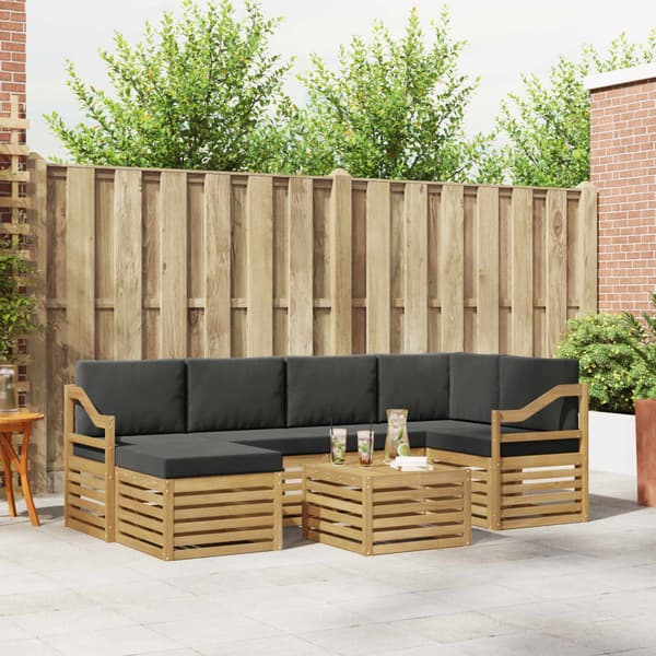 Utomhussoffset 7 pcs Vit och antracit Polyester