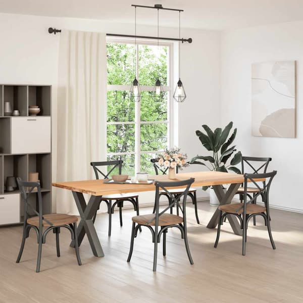 Matbordsben X-formade 2 st antracit 80x(72-73) cm stål