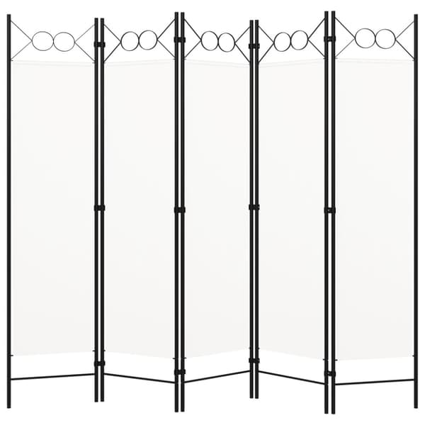 Rumsavdelare 5 paneler vit 200x180 cm