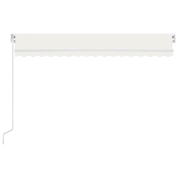 Markis manuellt infällbar med LED 450x350 cm gräddvit