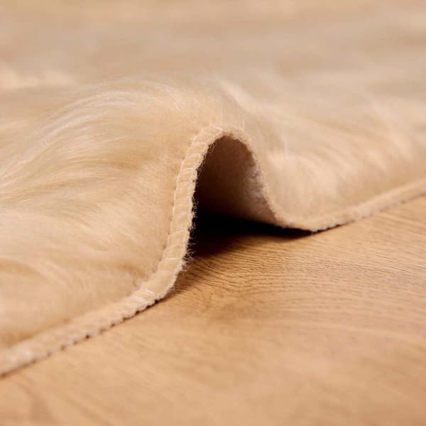 Fuskfäll matta TAFALLA Beige 240 x 340 cm Polyester
