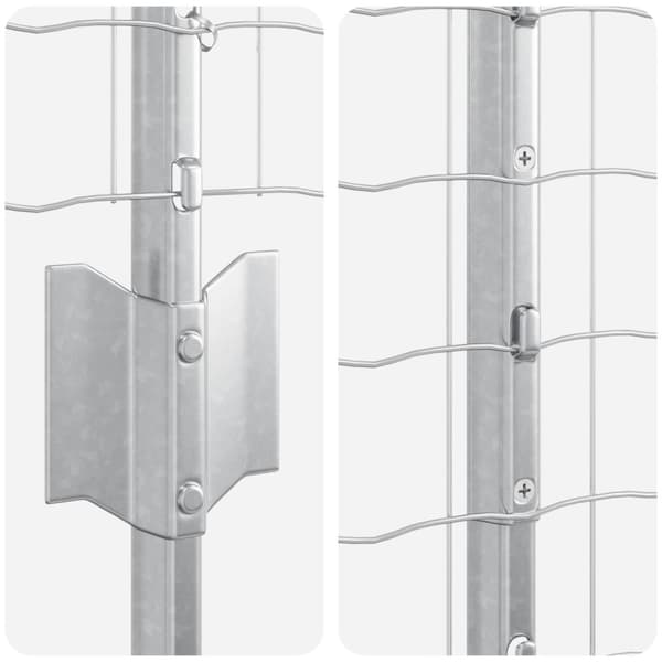 Stängsel med stolpe Silver 1,5 x 10 m Stål