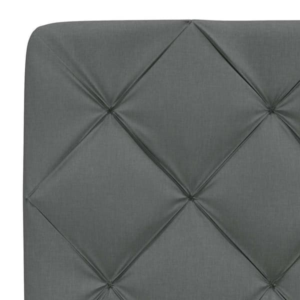 Bed Frame with LED without Mattress Dark Grey 200x200 cm Fabric