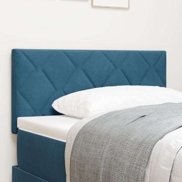 Huvudgavel Diamantblock Design Mörk Blå 90 cm Sammet