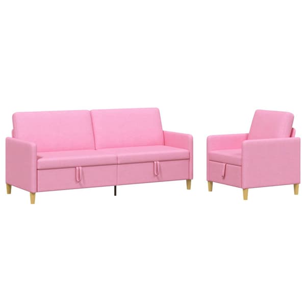 Soffgrupp med förvaring 2 pcs Rosa Polyester