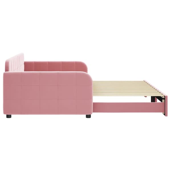 Dagbädd utdragbar rosa 100x200 cm sammet