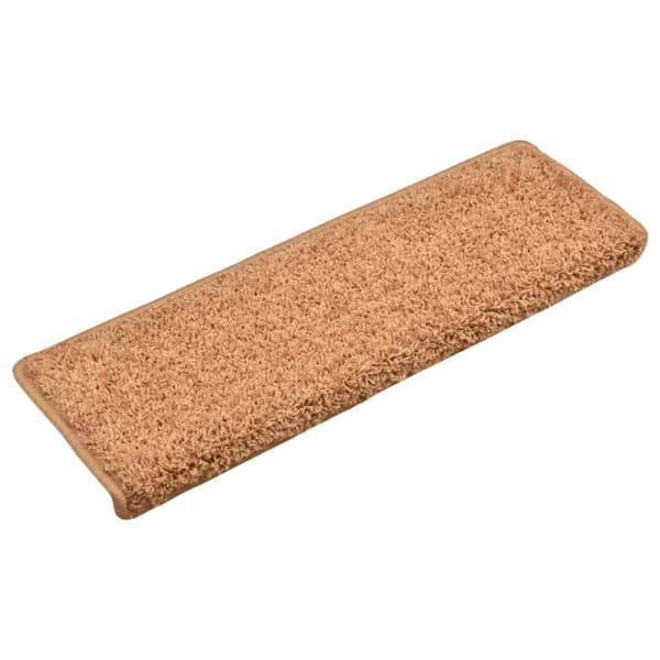 Trappmattor 15 st 65x21x4 cm krämfärgade rektangulära kanter