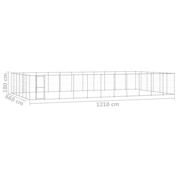 Hundgård för utomhusbruk galvaniserat stål 79,86 m²