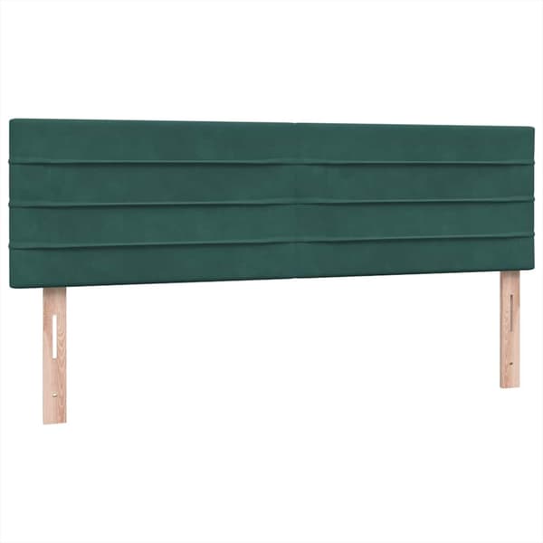 Ramsäng med madrass mörkgrön 160x220 cm sammet
