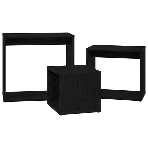 Nestingbord 3 pcs Svart Ek Konstruerat trä