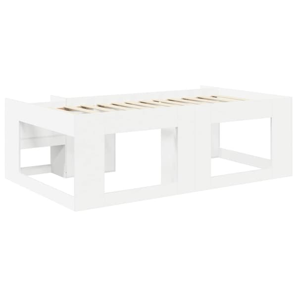 Barnsängsram med förvaring Vit 75 x 190 cm Konstruerat trä